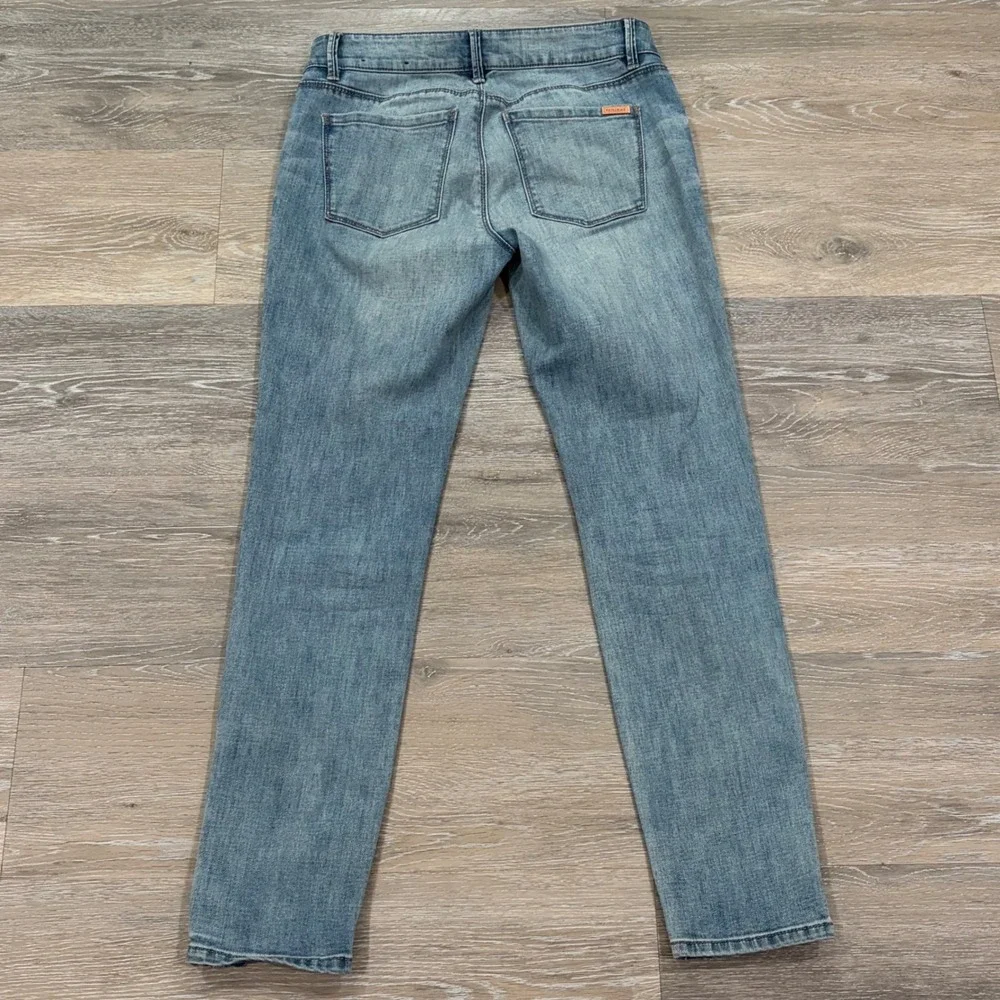 White House Black Market Skimmer Jeans Light Wash Ankle Zip Denim Womens Size 2